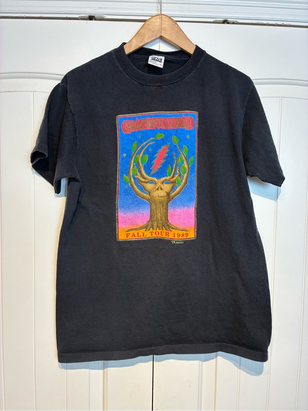 Grateful Dead Fall Tour 1989 Black Graphic Tee Size L